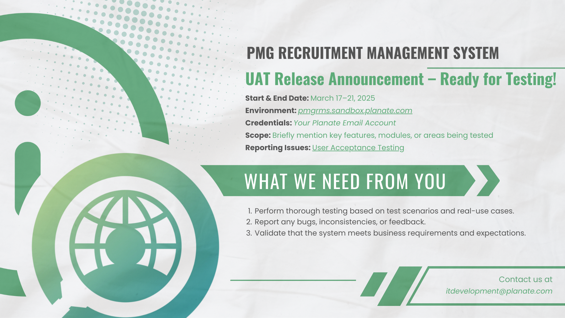 UAT Release Announcement